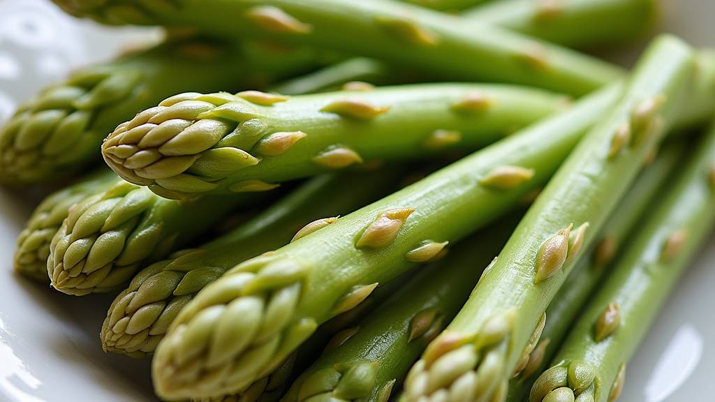 Asperges caramélisées dans une poêle avec beurre et herbes