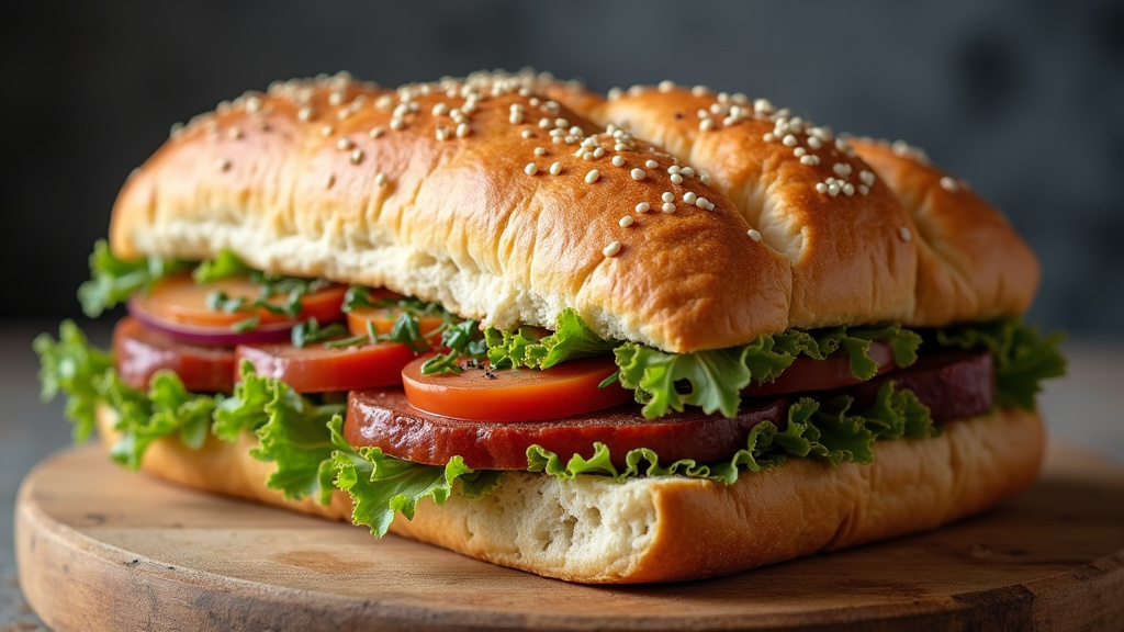 Variété de sandwichs halal prêts à être dégustés