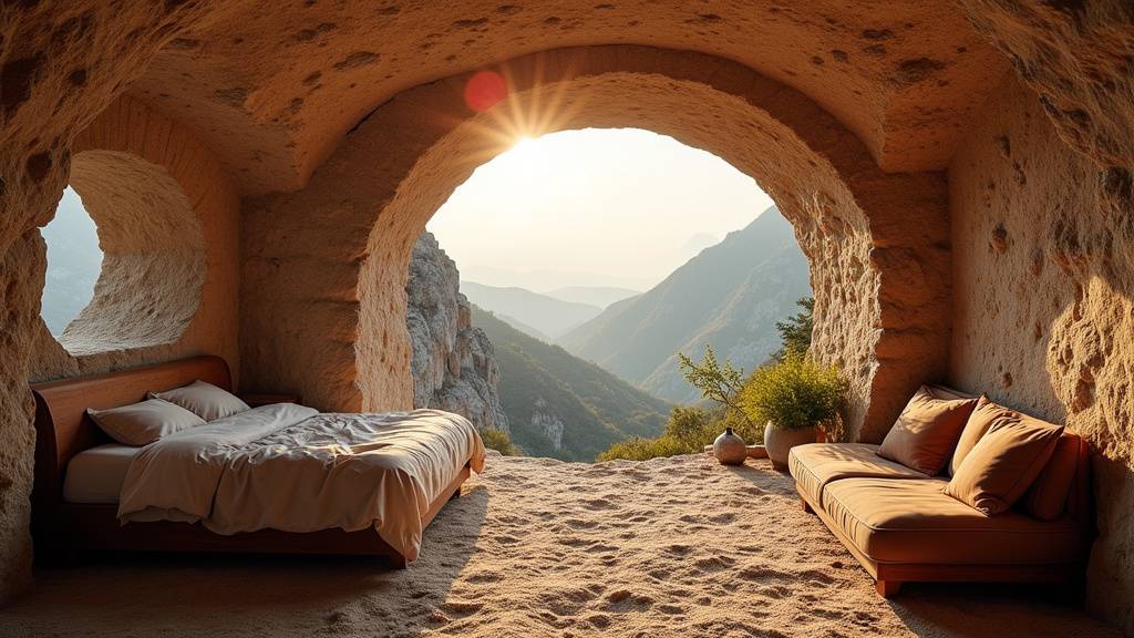 Intérieur de la ville souterraine de Derinkuyu avec tunnels et chambres