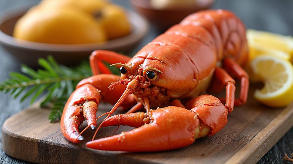 Sélection d'une araignée de mer vivante sur une étal de poissonnier