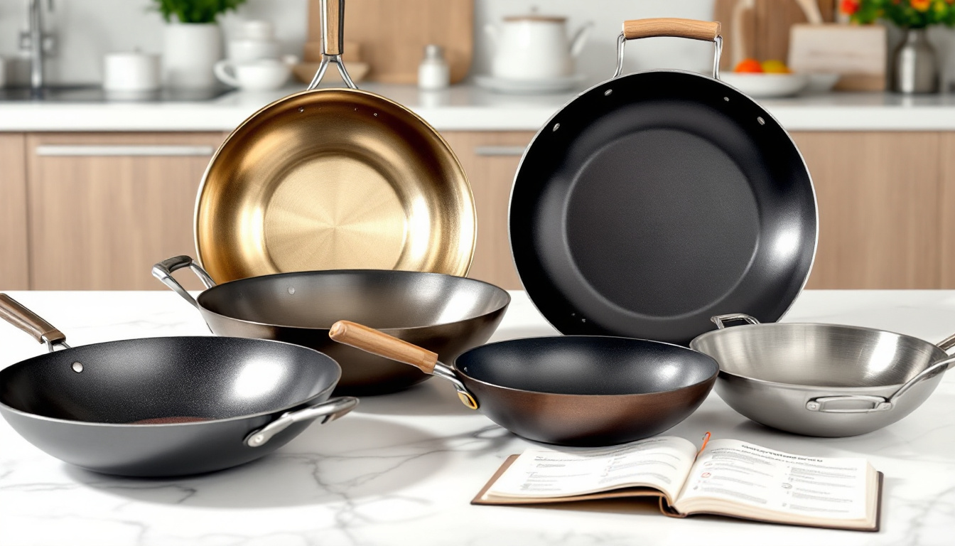 Wok en acier carbone sur une cuisinière à induction