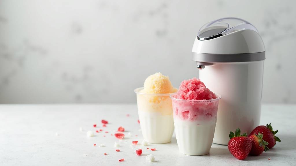 Démonstration du fonctionnement d'une sorbetière en action