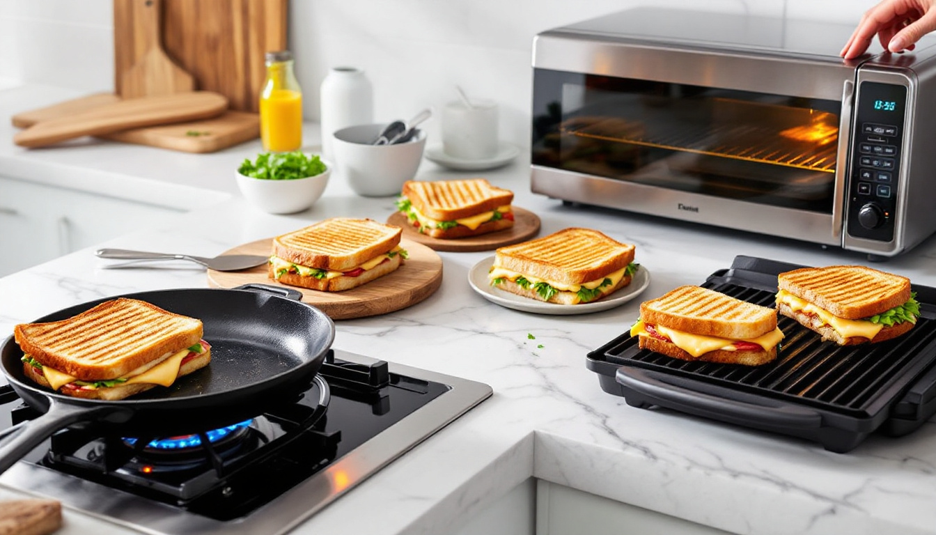 Panini réchauffé parfaitement croustillant avec fromage fondant