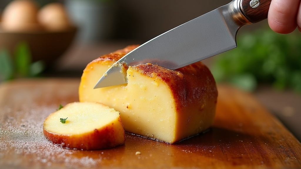 Démoulage délicat d'un foie gras de canard d'une terrine
