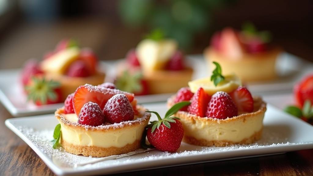 Assortiment de desserts légers et fruités après une raclette