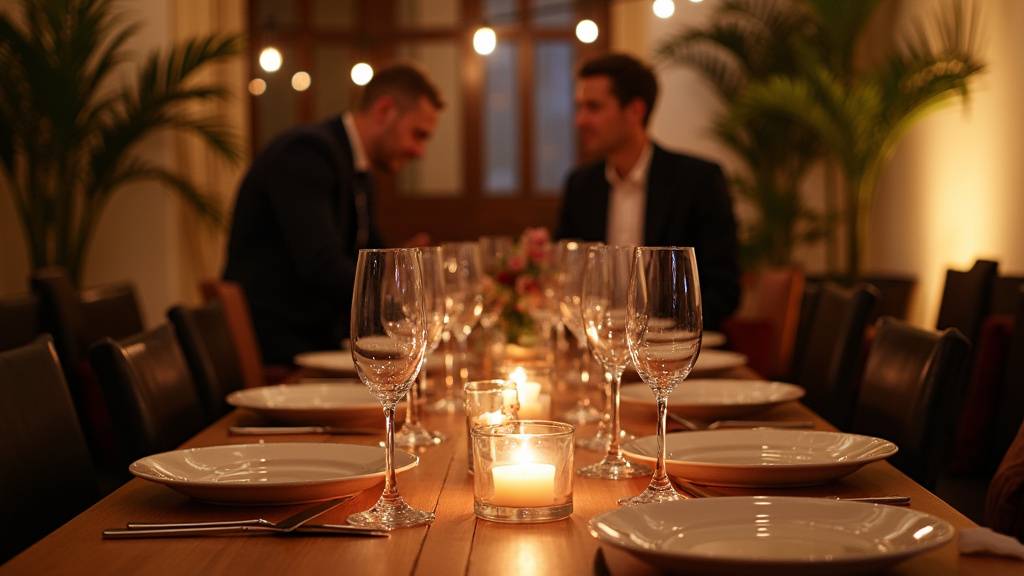 Un couple partageant un dîner romantique aux chandelles à la maison