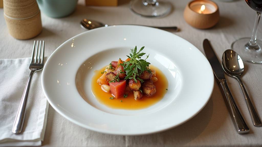 Exemple de disposition des couverts à la française avec les dents des fourchettes vers la nappe