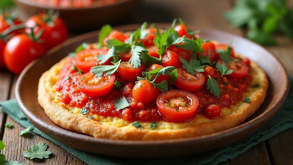 Ingrédients frais pour préparer l'ezme turc : tomates, poivrons, oignons, herbes aromatiques