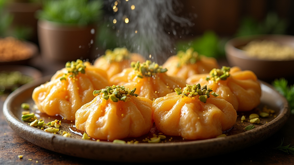 Pâte à kadaif artisanale en cours de cuisson dans une poêle