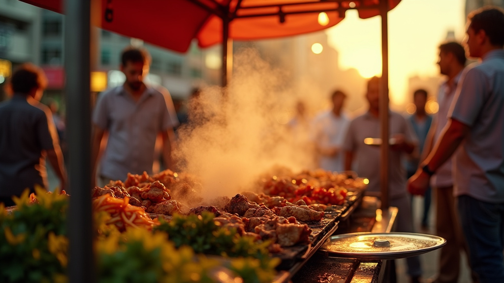 Un chef préparant un plat de fast food halal avec des ingrédients frais dans une cuisine propre