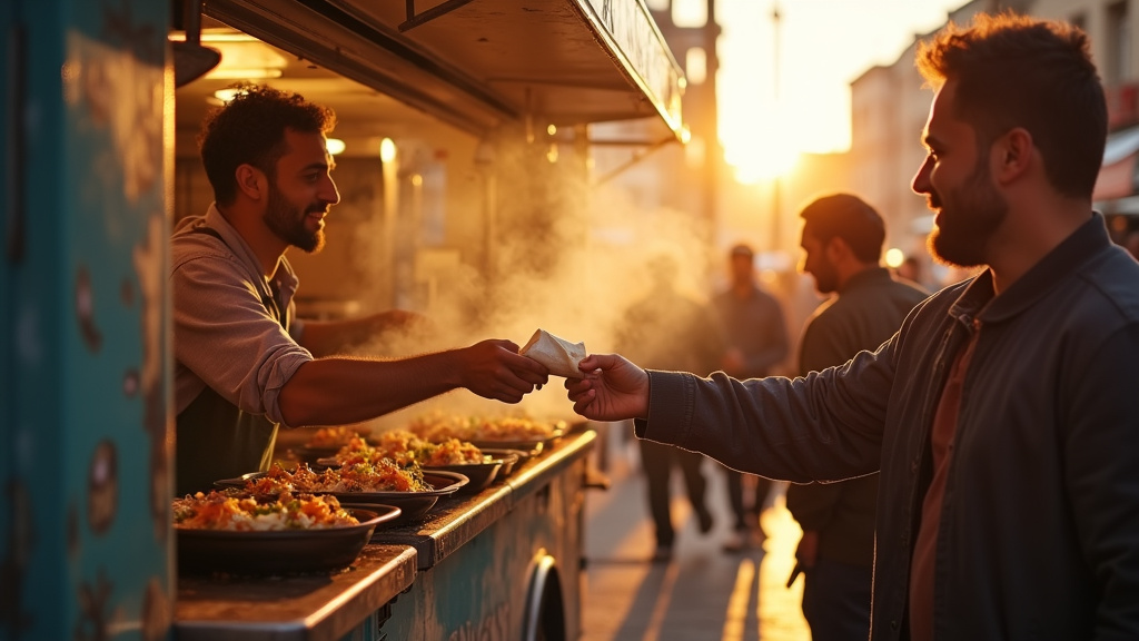 Un assortiment appétissant de plats de fast food halal colorés et variés