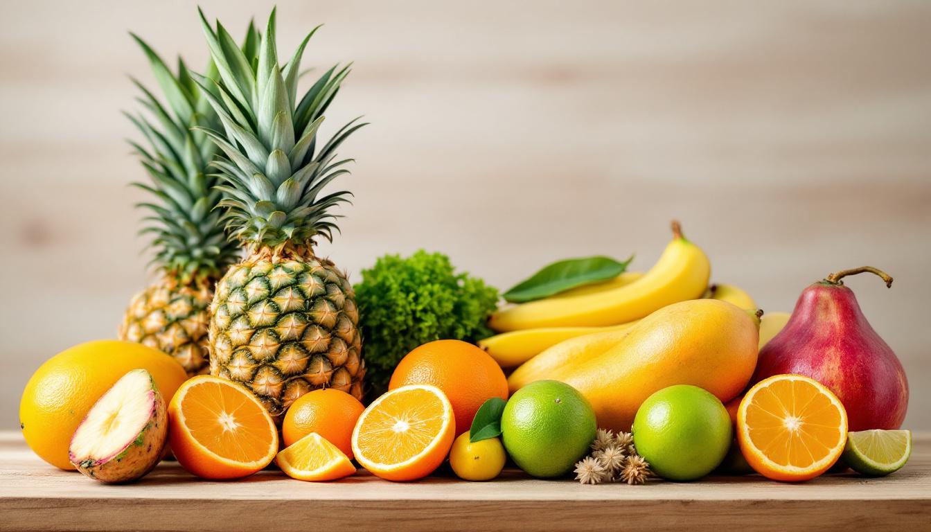 Fruits tropicaux fraîchement découpés pour le punch
