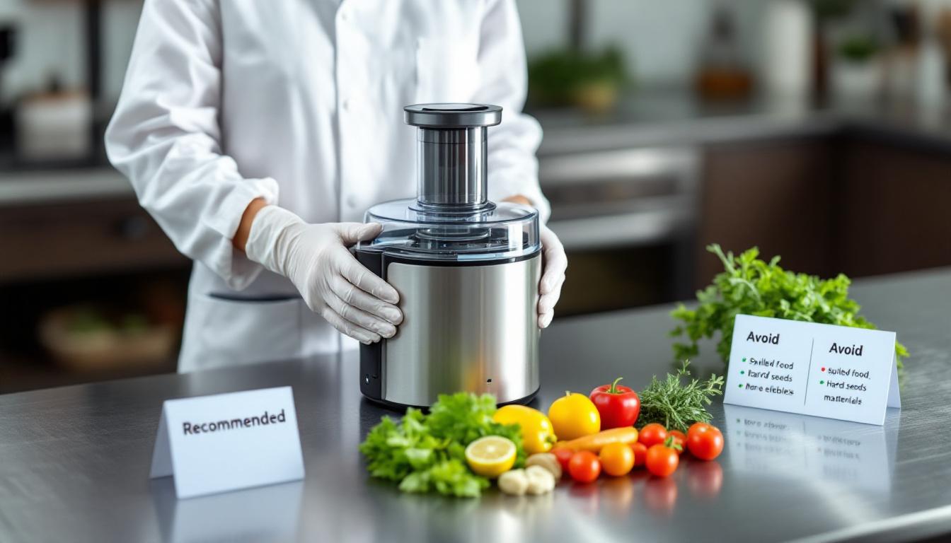 Variété de fruits et légumes préparés pour l'extracteur de jus