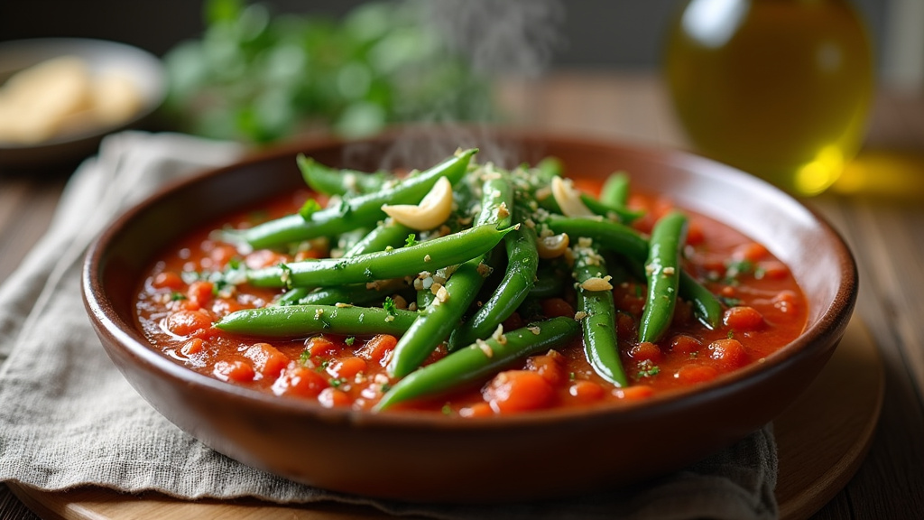 Sauce tomate mijotant dans une sauteuse avec oignon et ail