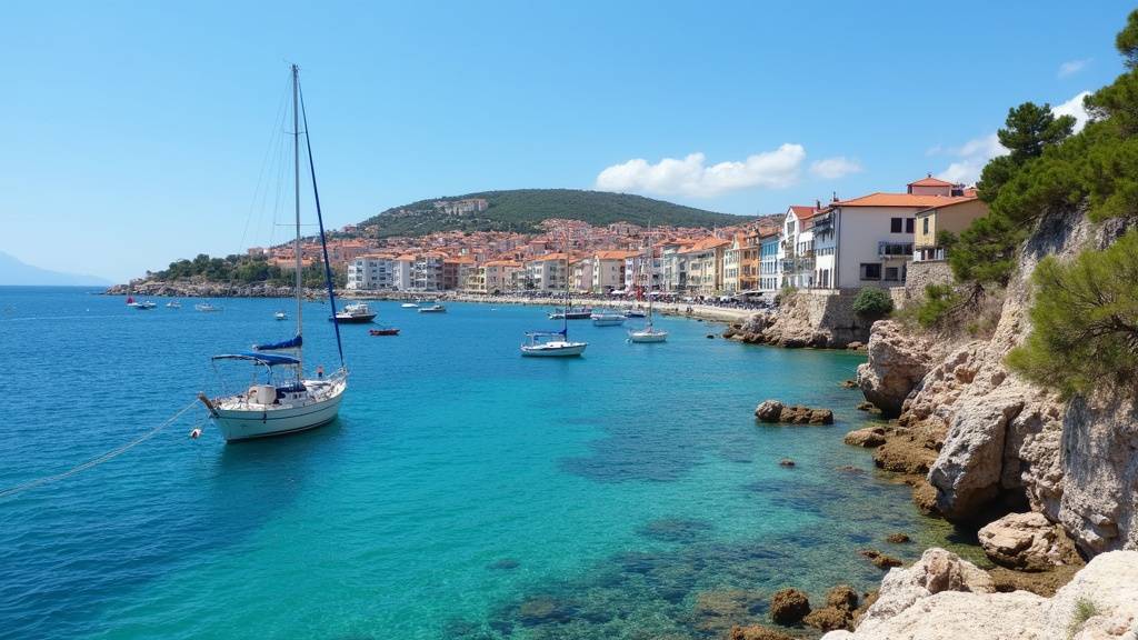 Ruines antiques de Foça avec vue sur la mer Égée