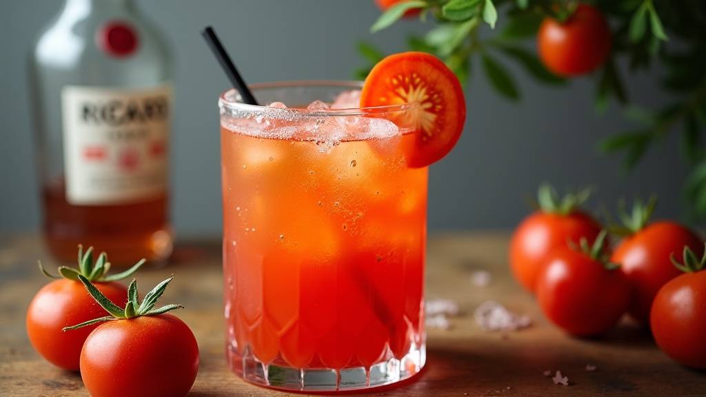 Ingrédients pour préparer un Ricard Tomate : pastis, grenadine, eau, glaçons