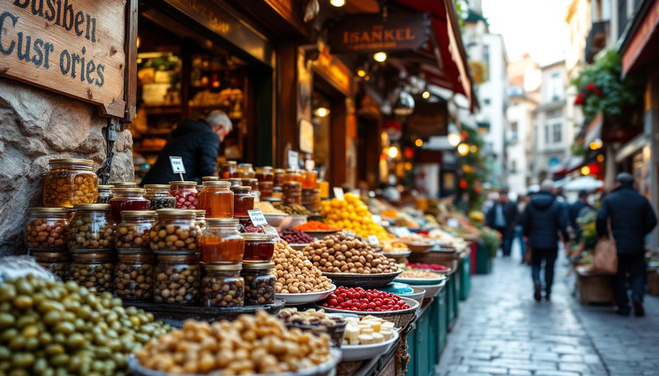 Grand Bazar d'Istanbul avec épices colorées