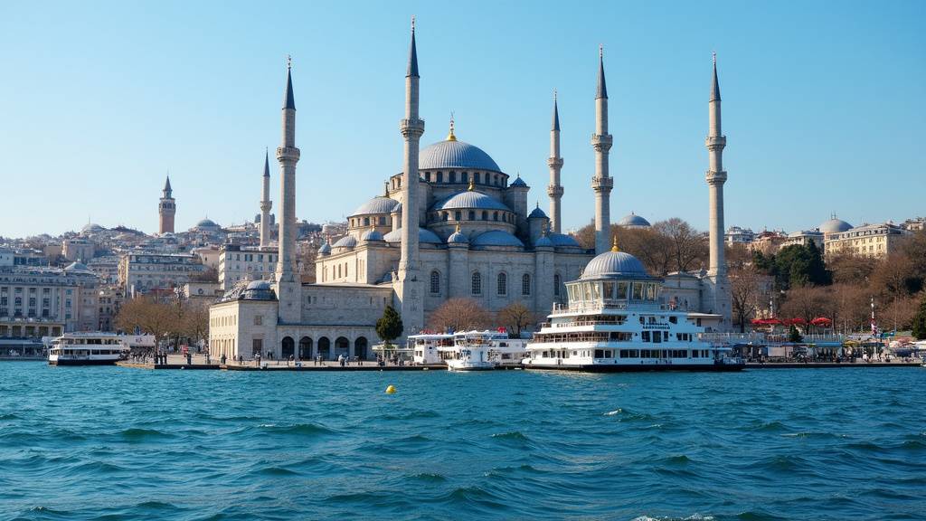 Basilique Sainte-Sophie à Istanbul avec ses minarets et dôme caractéristique