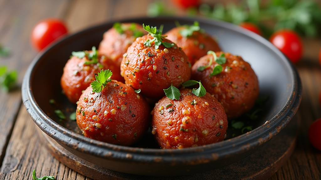 Boulettes de köftes turques grillées sur un plat en terre cuite
