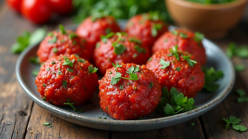 Plat traditionnel de köftes turques avec accompagnements