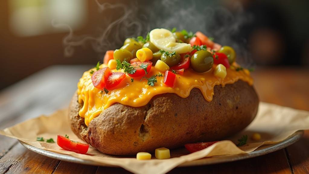 Préparation de la base crémeuse du kumpir avec beurre et fromage