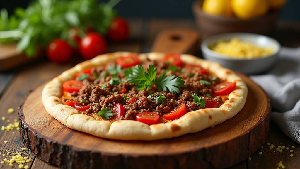 Lahmacun cuit à la perfection sortant du four