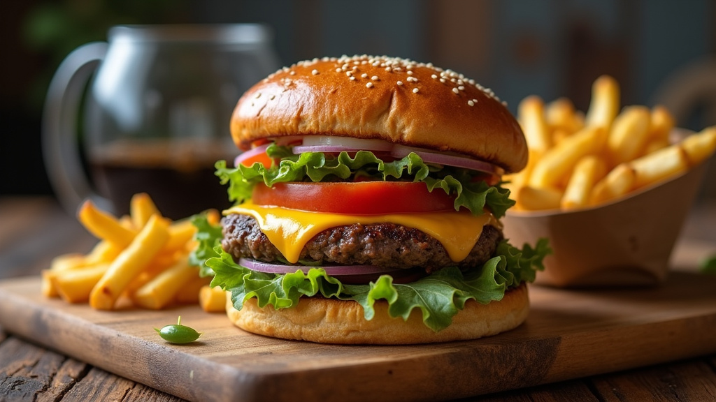 Burgers halal savoureux servis dans un restaurant tendance