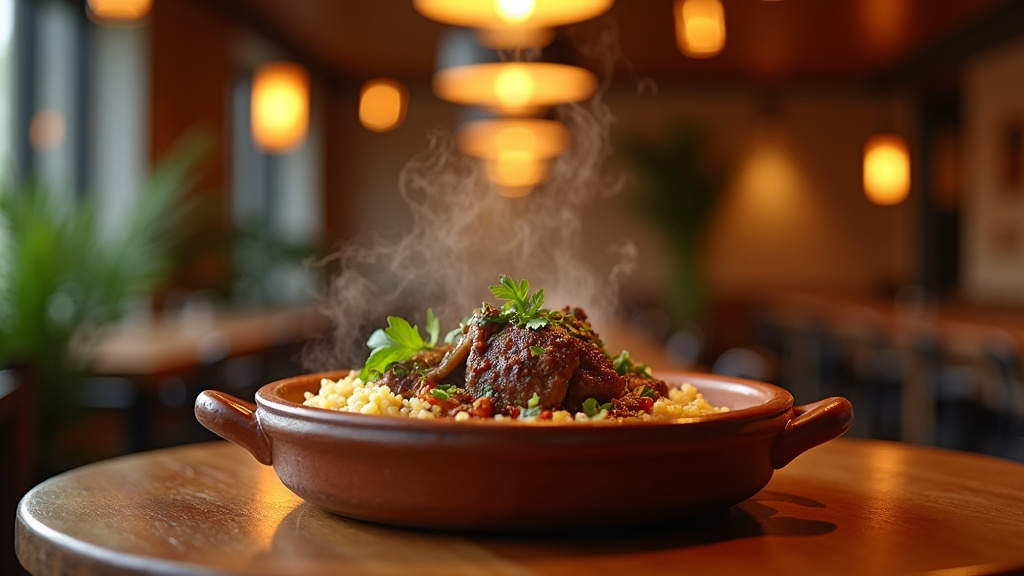 Table dressée dans un restaurant halal clermontois