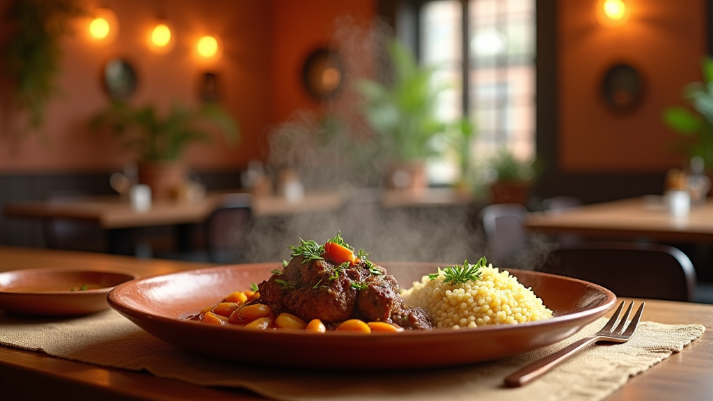Intérieur chaleureux d'un restaurant halal à Rennes