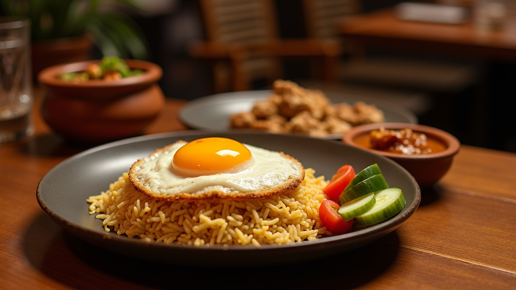 Plats indonésiens traditionnels avec épices et ingrédients authentiques