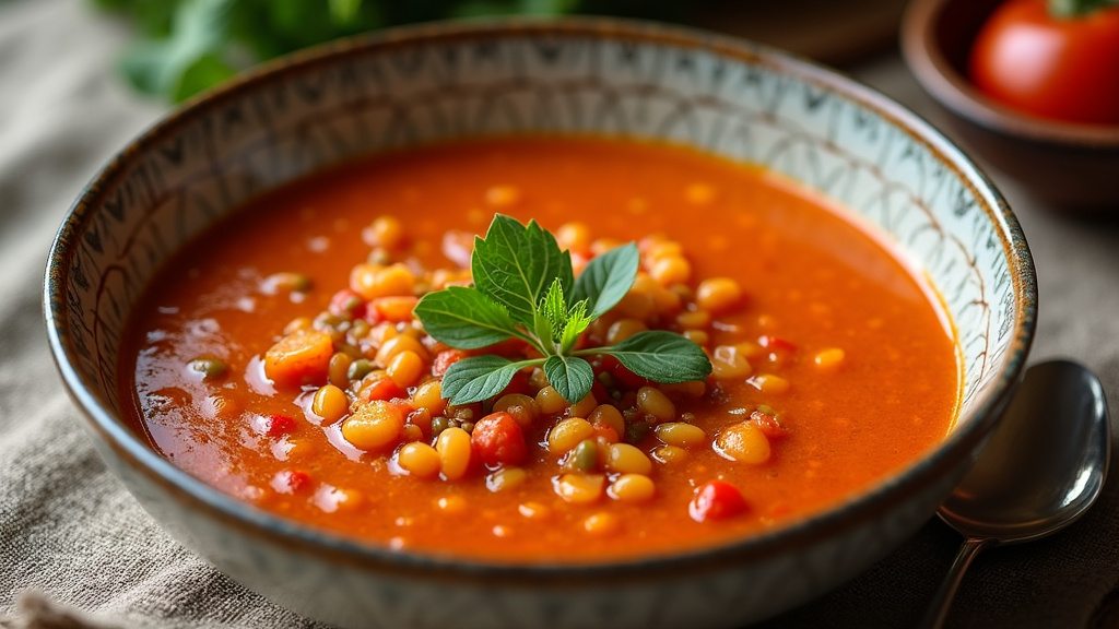 Ingrédients pour la préparation de la soupe turque aux lentilles corail