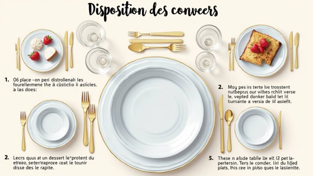 Schéma expliquant l'ordre d'utilisation des couverts de l'extérieur vers l'intérieur