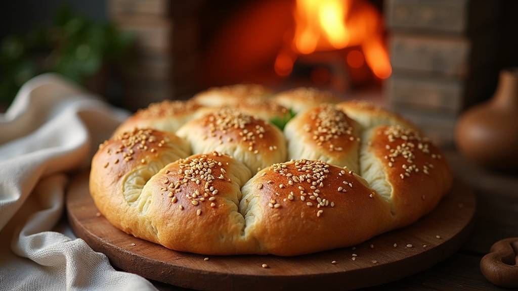 Table turque avec pide, fromages, olives et légumes frais pour un petit-déjeuner authentique