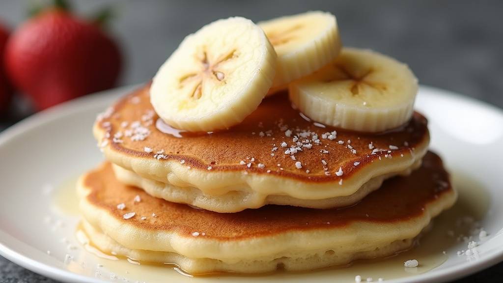 Pancakes aux myrtilles avec du sirop et des fruits frais