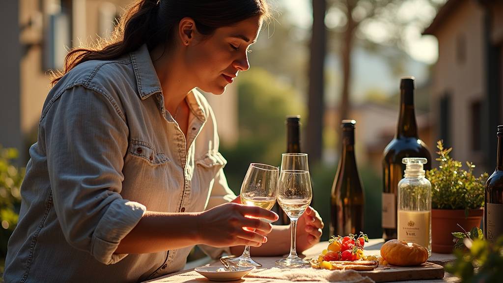 Paysage de vignoble méditerranéen avec mer en arrière-plan