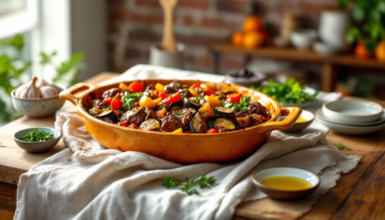 Assortiment de plats turcs au four, avec Kilis Tava et Patlıcan Kebab