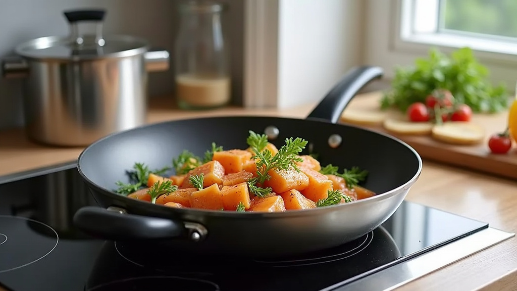 Poêle en fonte traditionnelle avec légumes grillés