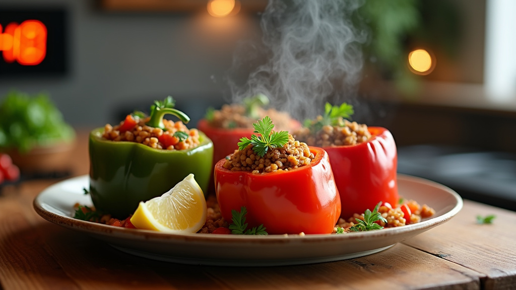 Poivrons farcis savoureux prêts en 40 minutes