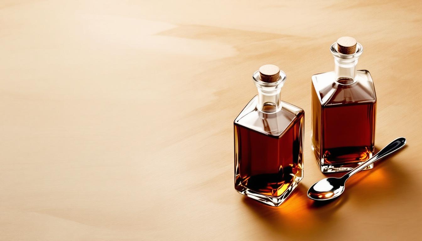 Gousses de vanille fendues dans le rhum en cours de macération