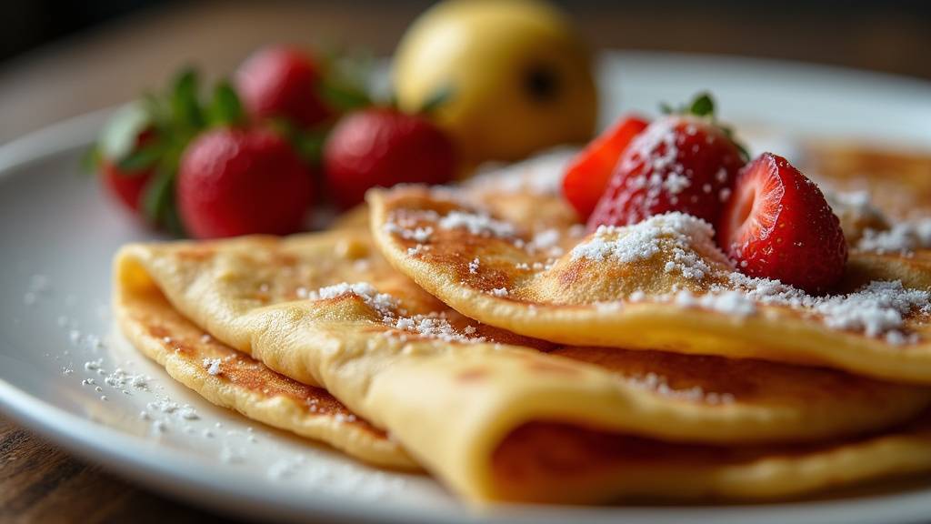 Raclette sucrée avec crêpes et fruits