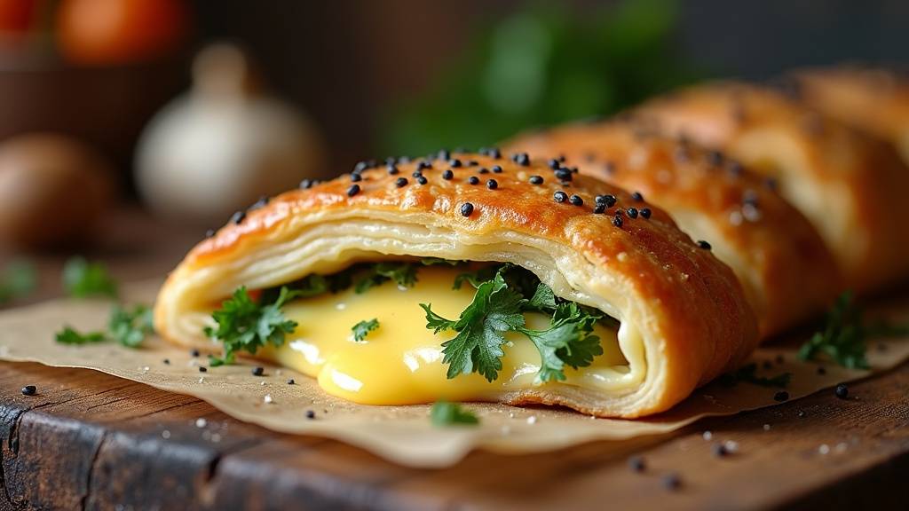 Borek au fromage en puits garni et prêt à être enfourné
