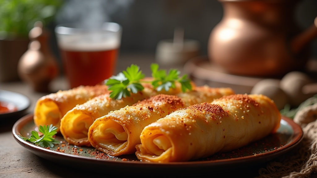Ingrédients pour borek turc au fromage disposés sur une table