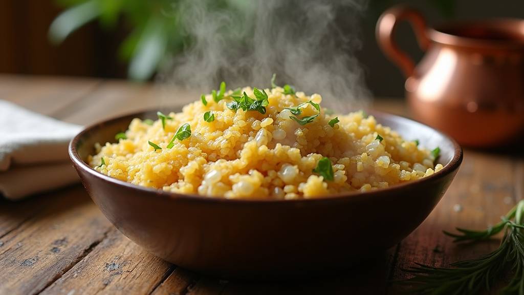 Boulgour pilav turc servi dans un plat traditionnel