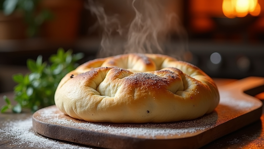 Pain kebab maison fraîchement cuit, prêt à être garni