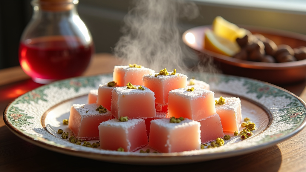 Découpe de loukoums turcs en petits cubes parfaits
