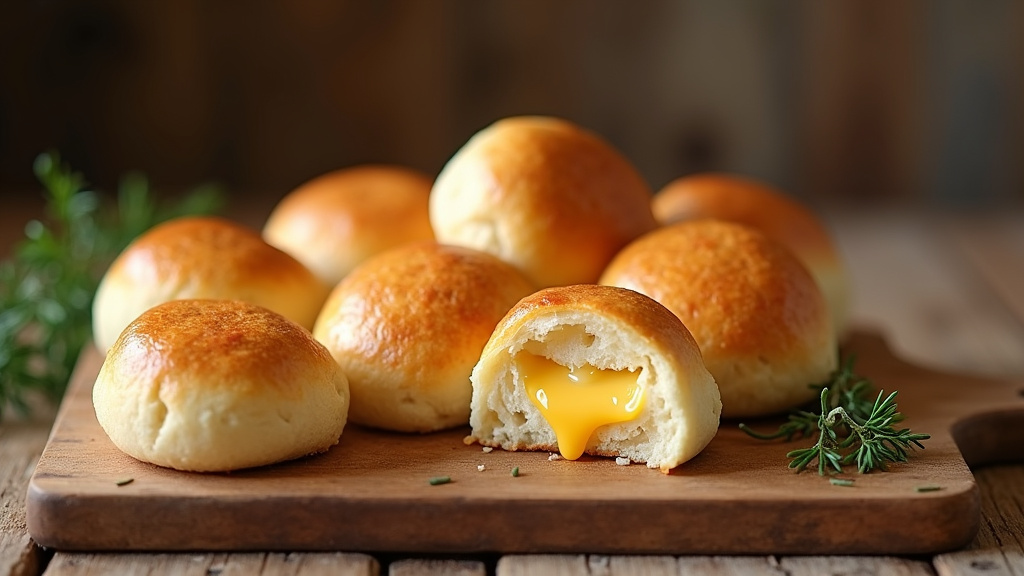 Ingrédients pour la recette des petits pains au fromage