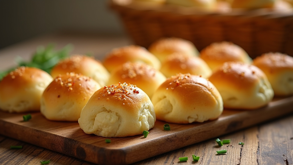 Petits pains au fromage façonnés prêts à lever