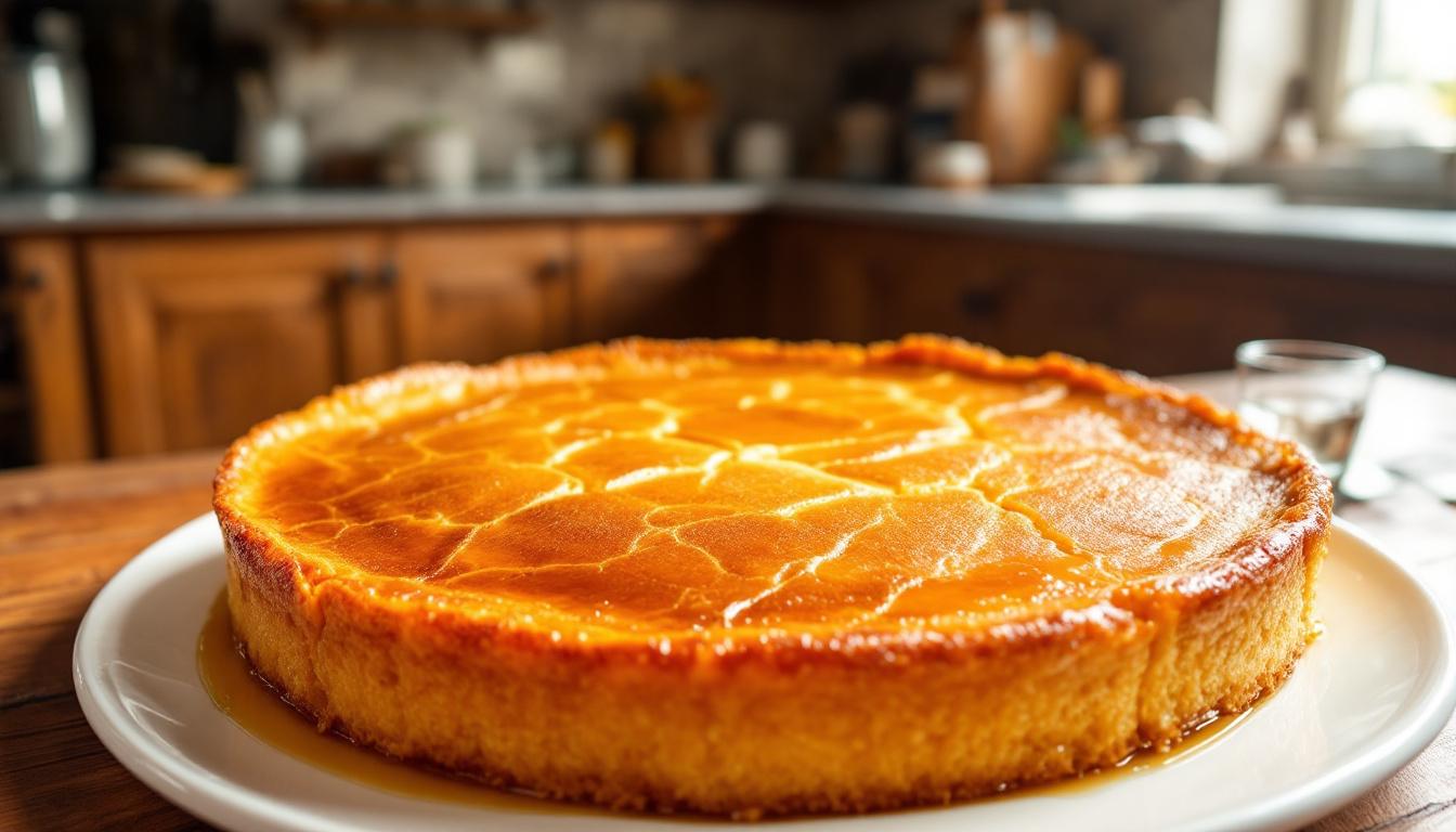 Revani turc moelleux sur une assiette décorative