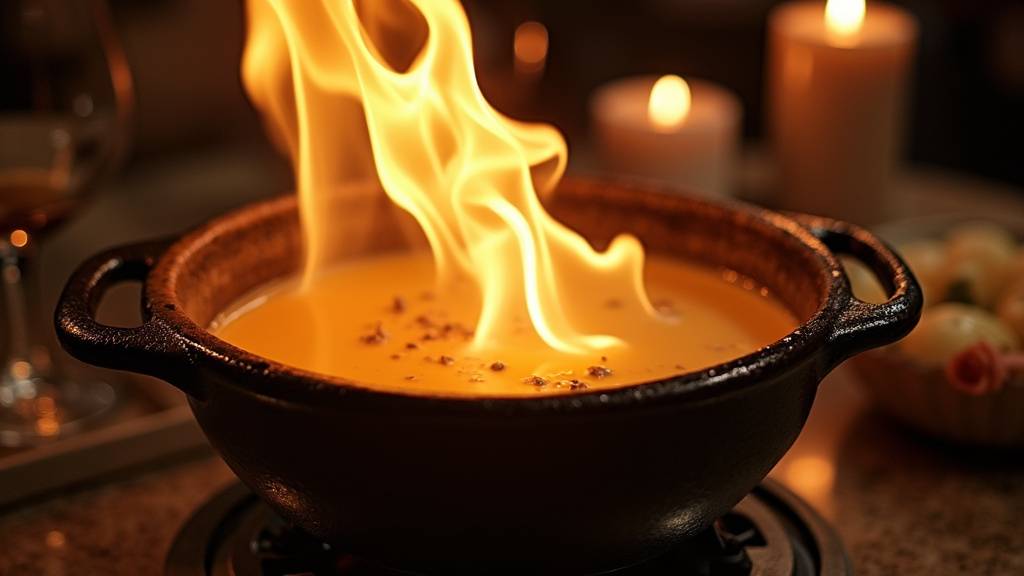 Personne ajustant la flamme d'un brûleur à fondue