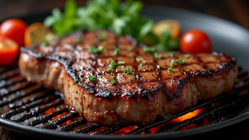 Rumsteak reposant sur une planche recouverte de papier aluminium